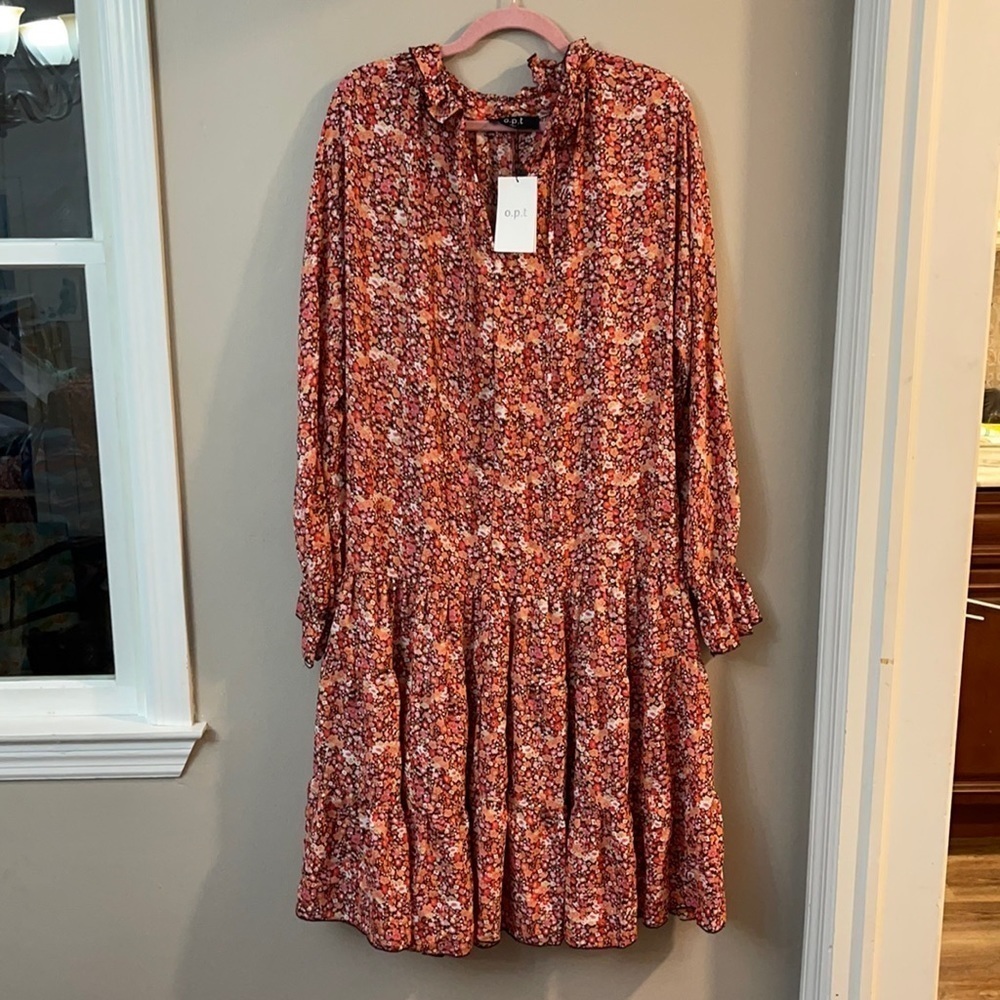 NWT OPT Long Sleeve Millions Boho Prairie Dress
